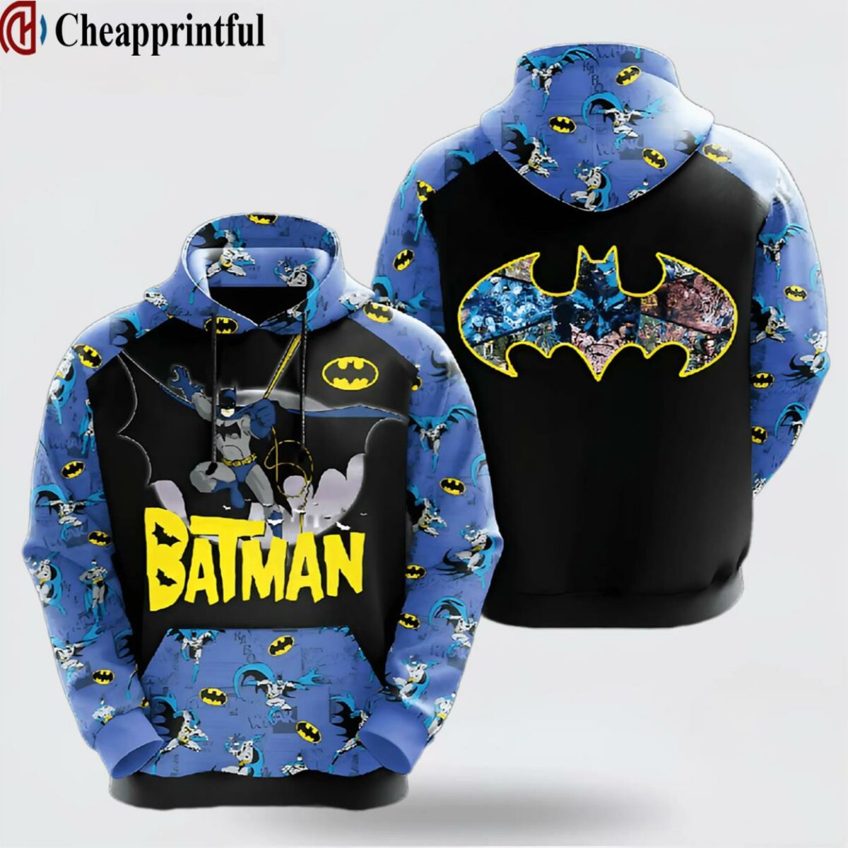 Batman Cartoon Blue Black 3D Hoodie 1 cheap