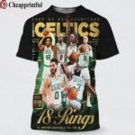 Boston Celtics Gold The Metal Editions SLAM Presents 18 Rings 3D Shirt 1 cheap