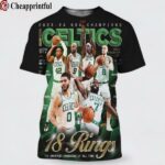 Boston Celtics SLAM Presents 18 Rings 2023 24 NBA Champions 3D Shirt 1 cheap