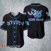 Custom Disney Stitch Smiling Blue Black Baseball Jersey 2 2