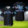 Custom Disney Stitch Smiling Blue Black Baseball Jersey 3 3