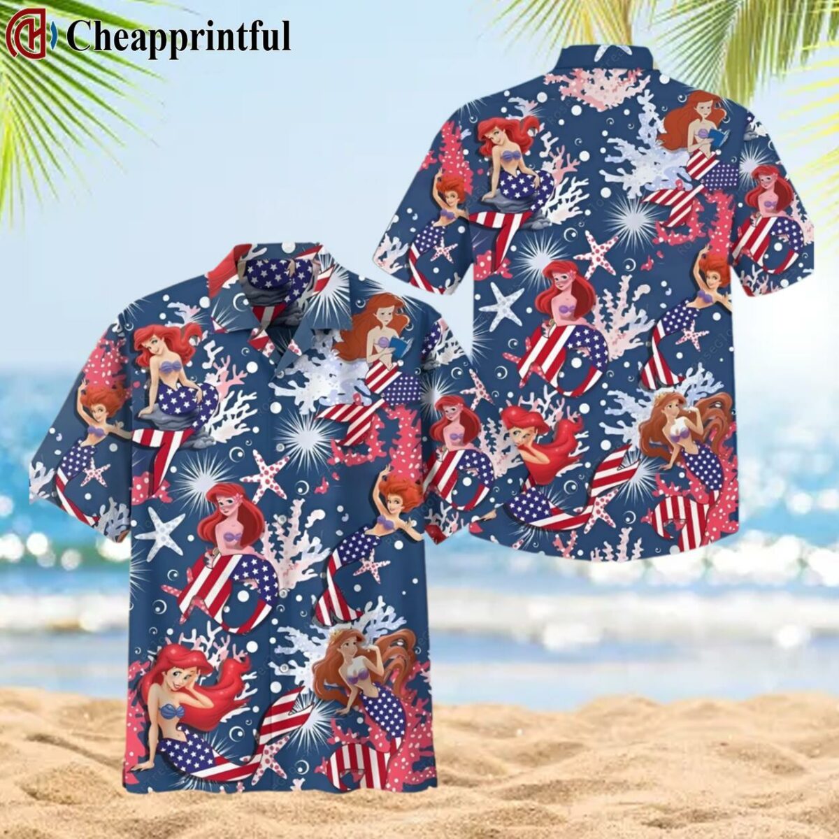 Disney Ariel Independence Day Hawaiian Shirt 2 2