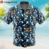 Lucario x Mega Lucario Pokemon Button Up Hawaiian Shirt 1 1