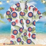 MLB Chicago Cubs Logo And Green Leaf Pattern Hawaiian Shirt 1 1