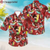 Mickey Mouse Surfing Red Patterns Summer Tropical Disney Hawaiian Shirt