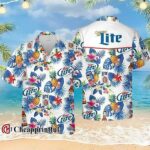 Miller Lite Beer Palm Leaf Hawaiian Shirt 1 1