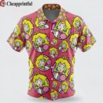 Princess Peach Super Mario Button Up Hawaiian Shirt 1 cheap