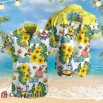 Spongebob Squarepants Tropical Flower And Leaves Hawaiian Shirt 1 1