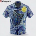 Tardis Starry Night Doctor Who Button Up Hawaiian Shirt 1 cheap