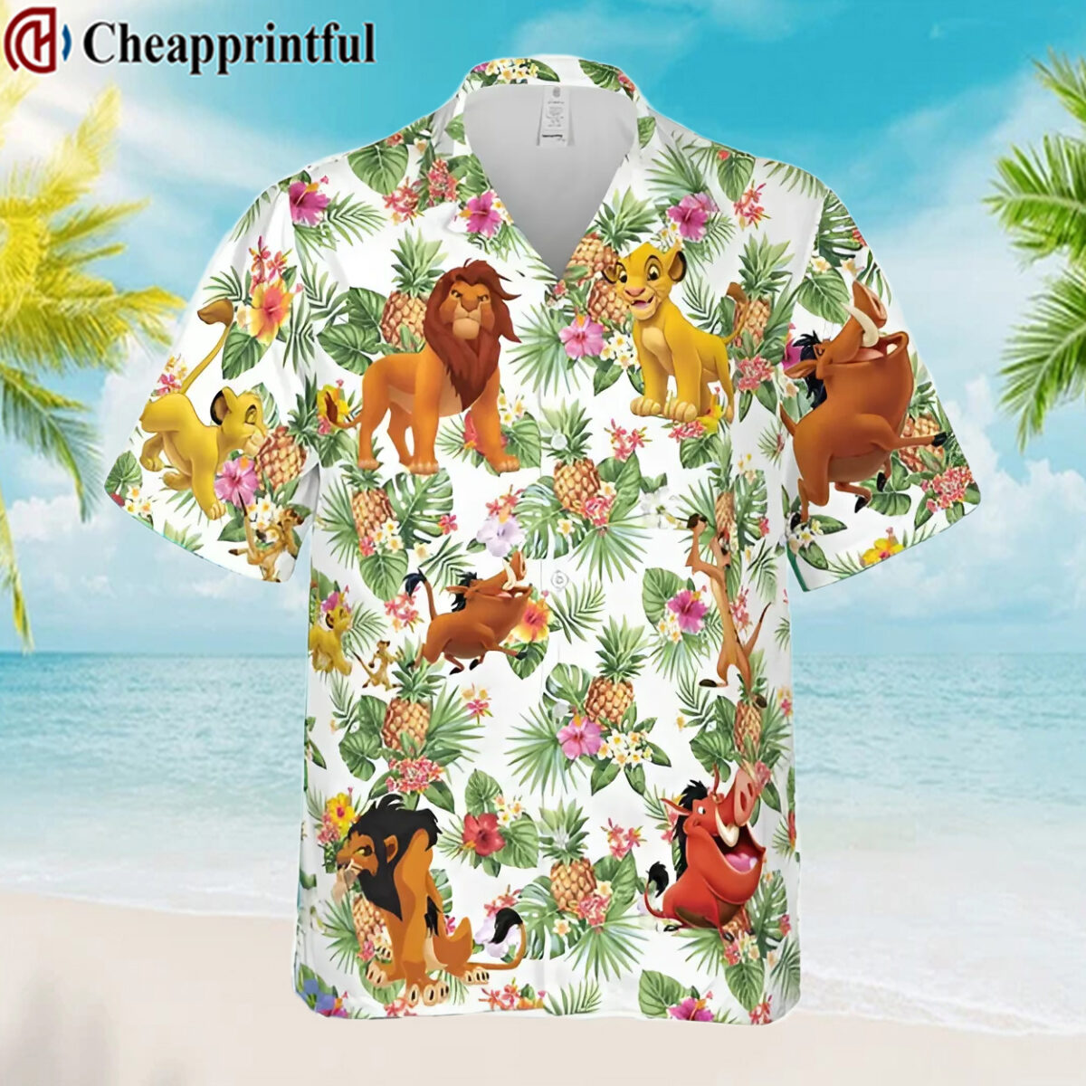 The Lion King Simba Pumbaa Timon Pineapple Disney Hawaiian Shirt