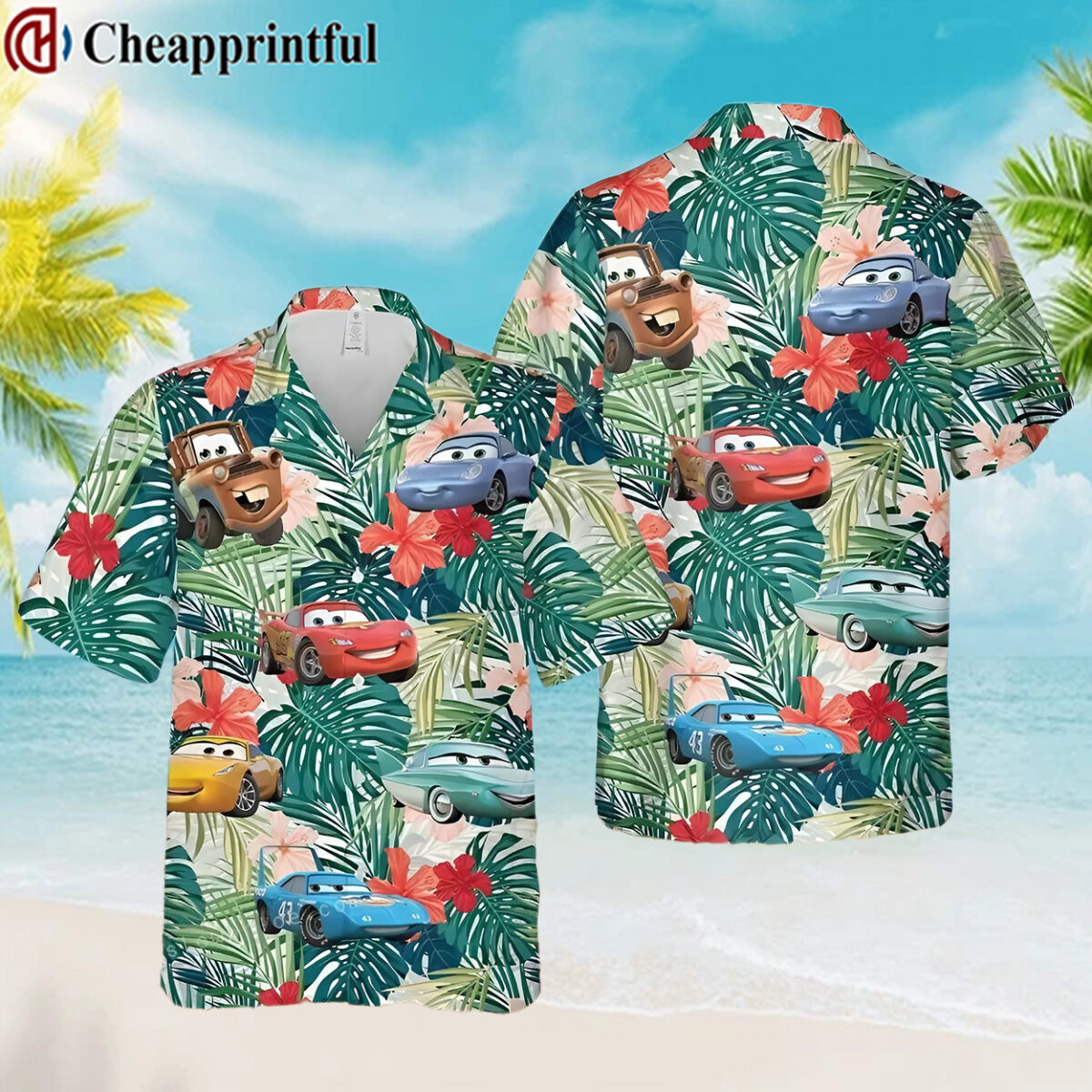 Tropical Cars Disney Hawaiian Shirt