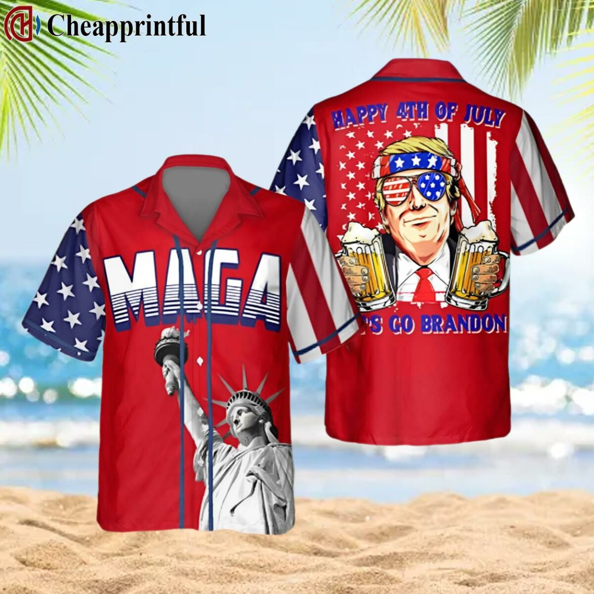 Trump 2024 MAGA Happy Independence Day Let's Go Brandon Hawaiian Shirt 2 2