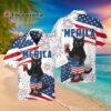 Black Cat American Flag Hawaiian Shirt 3 3