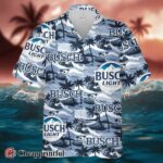 Busch Light Hawaiian Shirt Sea Island Pattern 1 1