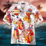 Funny Hot Dog American Flag Hawaiian Shirt 1 1