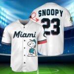 Peanuts Snoopy Miami Marlins Baseball Jersey 1 1