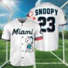 Peanuts Snoopy Miami Marlins Baseball Jersey 3 3