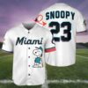 Peanuts Snoopy Miami Marlins Baseball Jersey 4 4