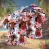 Shorthorn Cattle American Flag Hawaiian Shirt 4 4